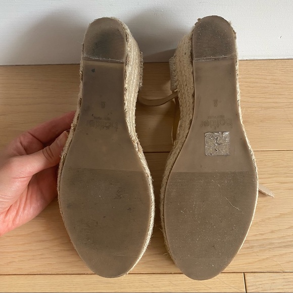 Botkier "Elia" Ankle Strap Espadrille Wedge Sandals Sand Nude sz 6 Nubuck - Picture 8 of 8